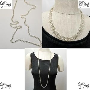 36" 5mm Faceted Clear Crystal Rondelle Necklace